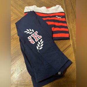 VS pink set gently worn size Xs top and legging great condition